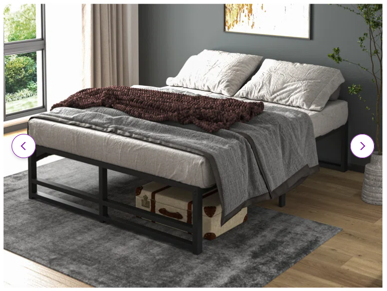 Kiliam 14'', Queen Size Platform Bed Frame - Unassembled