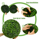 2 Piece Set, 15.7" Artificial Boxwood Topiary Balls UV Protected Indoor Outdoor