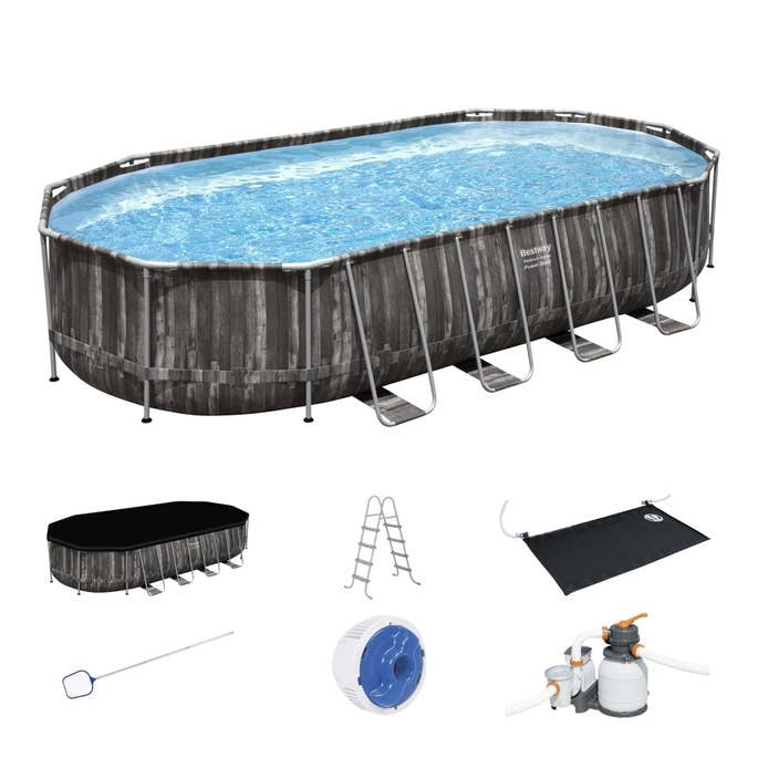 Power Steel 22’ X 12’ X 48’’ Above Ground Pool Set*brand new but pump and sand filter are missing*