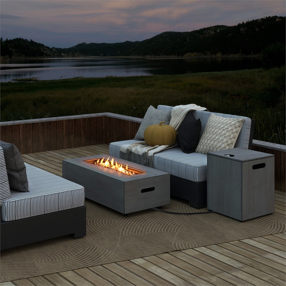 42 Inch 50 000 BTU Outdoor Rectangular Fire Table with Tank Holder (Scratch and Dent)