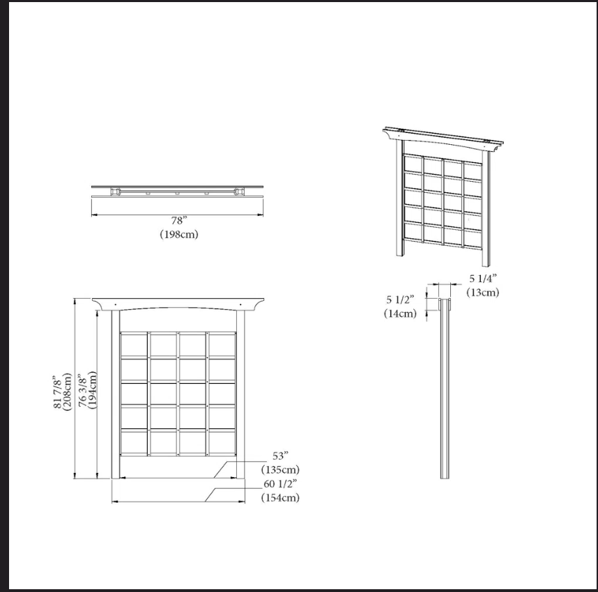 81.88'' H x 60.5'' W Heartwood Cedar Lattice Trellis - Customer Return - Unassembled