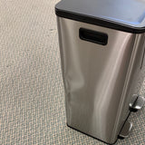 16 Gallons Steel Step On Trash Can, SCRATCH & DENT, LEFT BACK CORNER,SPECIAL