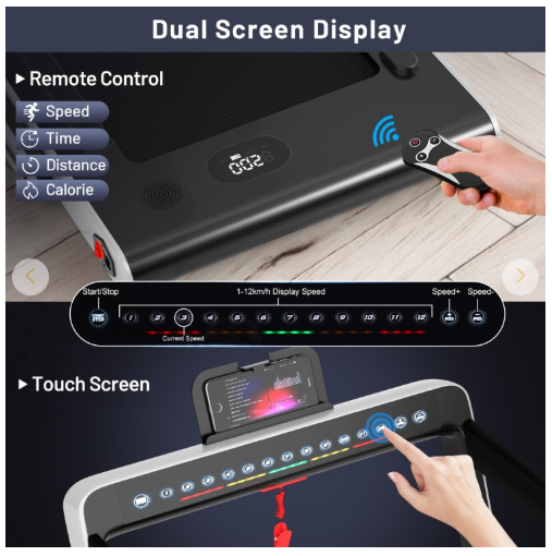 Special - 2.25 HP 2-in-1 Folding Walking Pad Treadmill and App Control (MAX 265lbs) [Shipping Damage]