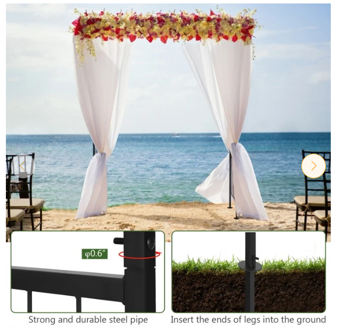 81 x 81 x 20 Inch Metal Garden Arch for Various Climbing Plant - Unassembled