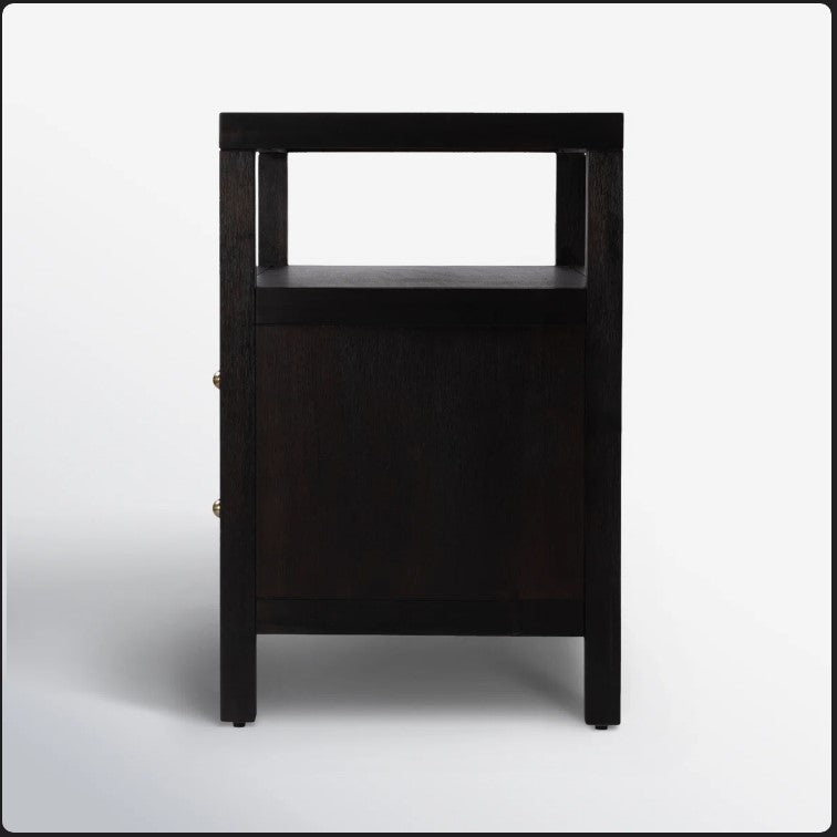 Celine 28" 2-Drawer Nightstand, Black - Assembled