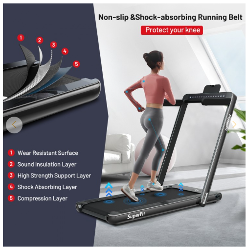 SPECIAL 2.25 HP 2-in-1 Folding Walking Pad Treadmill with App Control (MAX 265lbs) (Shipping Damage)