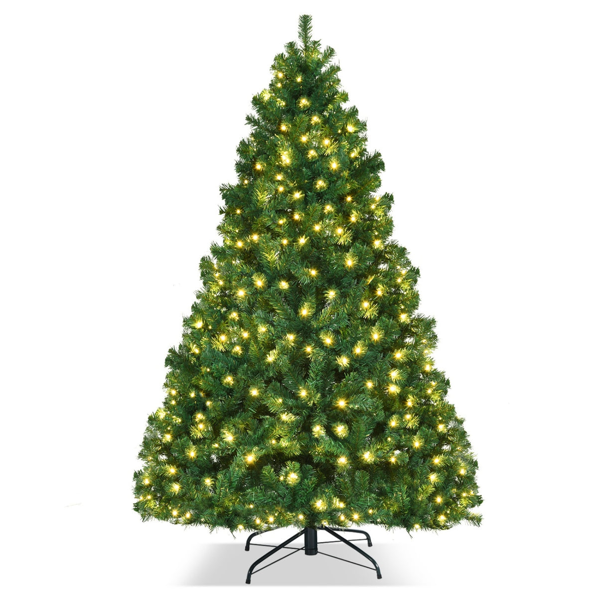 7.5 Feet PVC Artificial Christmas Tree with LED Lights-7.5 ft - FINAL SALE