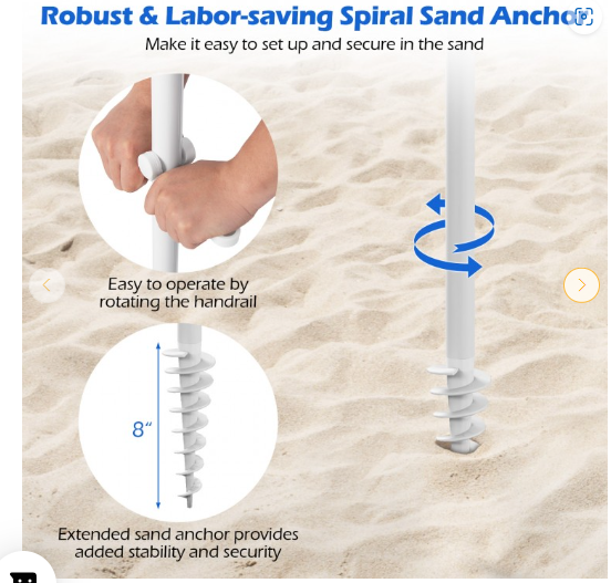 6.5 FT Beach Umbrella with Fringe Outdoor Tassel Umbrella with Push Button Tilt - Light Grey