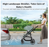 SPECIAL, 2 in 1 Baby Stroller, High Landscape Infant Stroller and Reversible Bassinet Pram, Foldable Pushchair with Adjustable Canopy