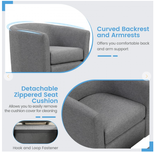 Swivel Accent Chair with Ottoman Footrest (Customer Return) (Assembled)