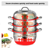 3 Tier 11 Inch Stainless Steel Steamer Set Cookware Pot Saucepot Double Boiler