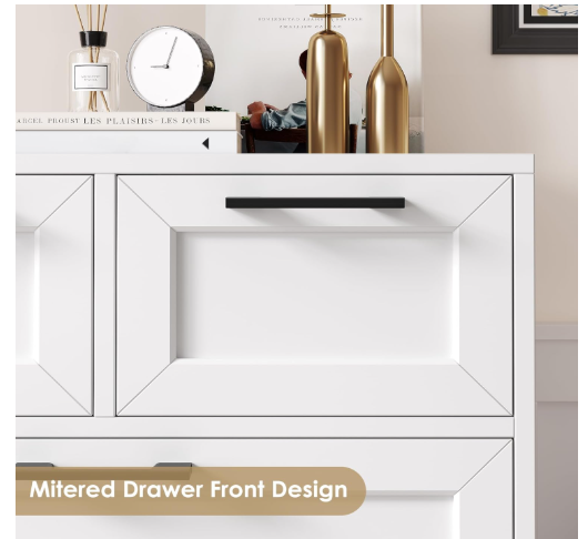6 Drawer White Dresser, Tall White Dresser with Large Storage Space (Scratch and Dent)