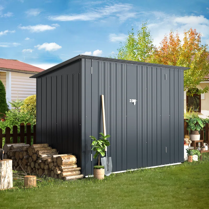 7 ft. W x 3 ft. D Metal Horizontal Storage Shed, 1 box, unassembled