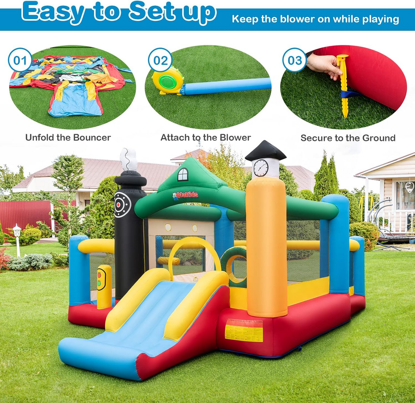 Inflatable Bounce House, with blower included, customer return, very clean, please see desc