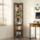 Rolanstar Corner Shelf 5-Tier with Cabinet