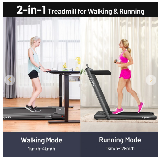 SPECIAL 2.25 HP 2-in-1 Folding Walking Pad Treadmill with App Control (MAX 265lbs) (Shipping Damage)