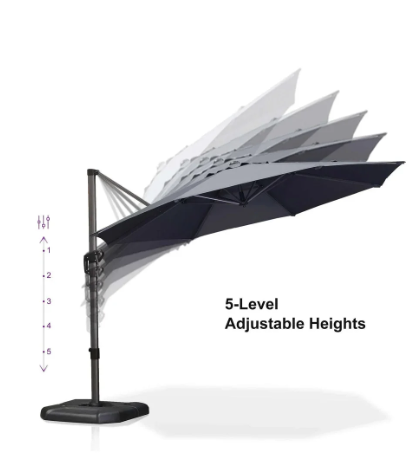 11 FT Outdoor Patio Umbrella with 360° Rotation and Adjustable Tilt-OURS IS BEIGE, FULLY ASSEMBLED
