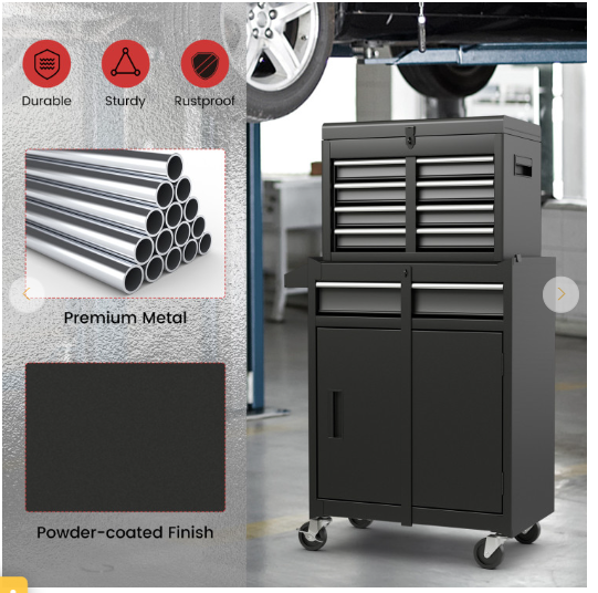 SPECIAL -40``tall, 2-in-1 Rolling Tool Chest with 5 Sliding Lockable Drawers