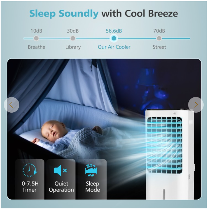 4-in-1 Evaporative Air Cooler with 12L Water Tank - Scratch and Dent