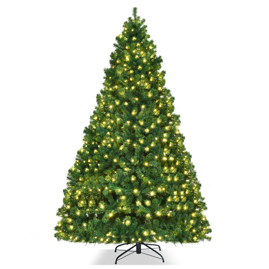 8 Feet PVC Artificial Christmas Tree with LED Lights-8 ft - FINAL SALE