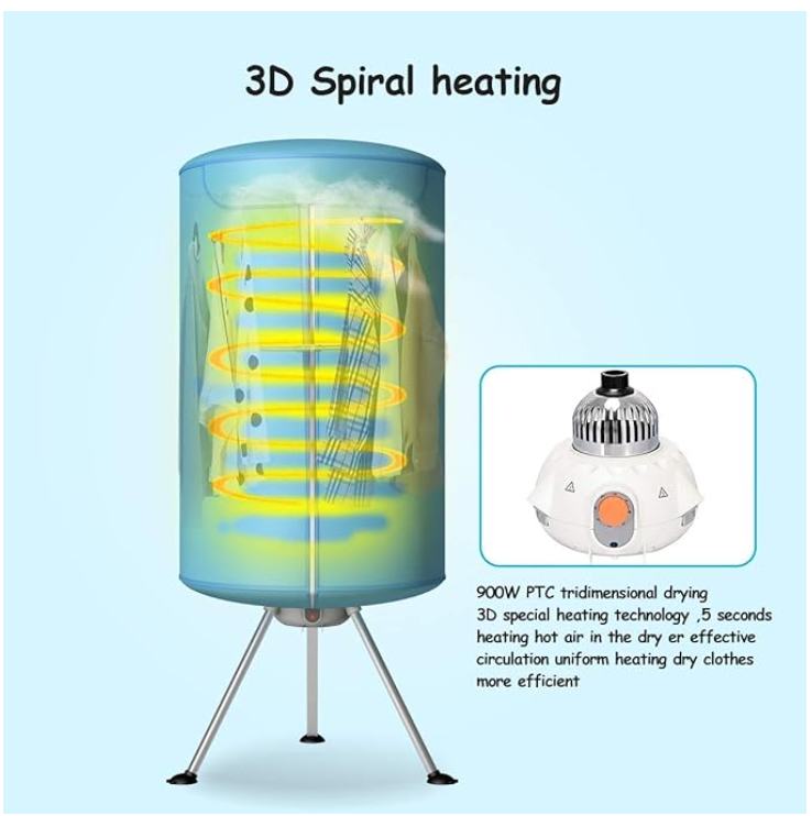 Portable Clothes Dryer, Ventless Laundry Dryer for Home & Dorms