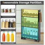 Rolling Kitchen Slim Storage Cart Mobile Shelving Organizer - (Fully Assembled)