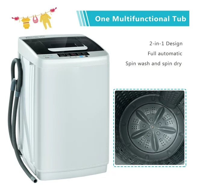 Full-Automatic Laundry Washing Machine 8.8lbs Spin Washer & Air Dryer - Customer Return