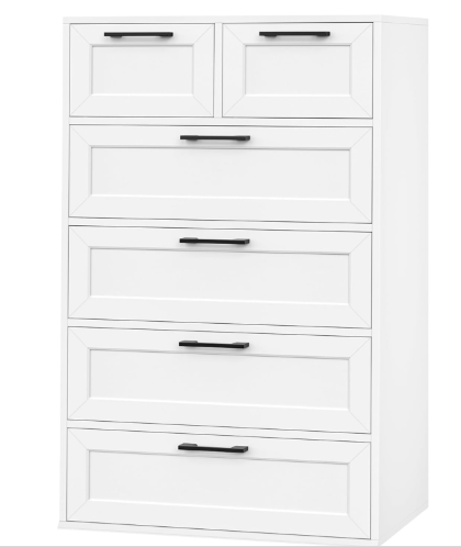 6 Drawer White Dresser, Tall White Dresser with Large Storage Space (Scratch and Dent)
