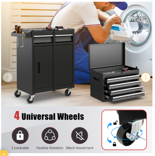 SPECIAL -40``tall, 2-in-1 Rolling Tool Chest with 5 Sliding Lockable Drawers