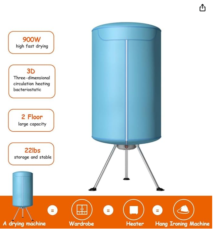 Portable Clothes Dryer, Ventless Laundry Dryer for Home & Dorms
