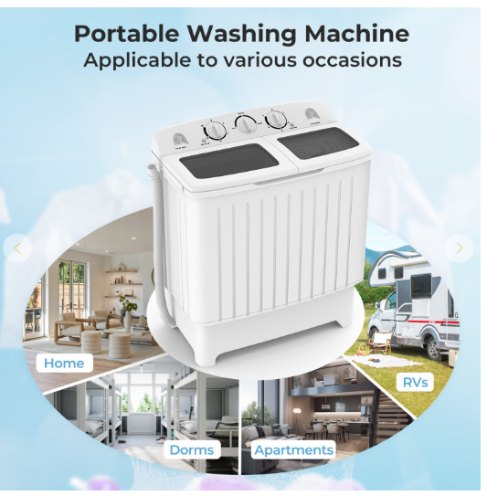 20 lbs Portable Washing Machine with Built-in Gravity Drain