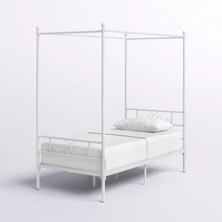 White Canopy Bed, assembled in store