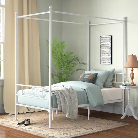 White Canopy Bed, assembled in store