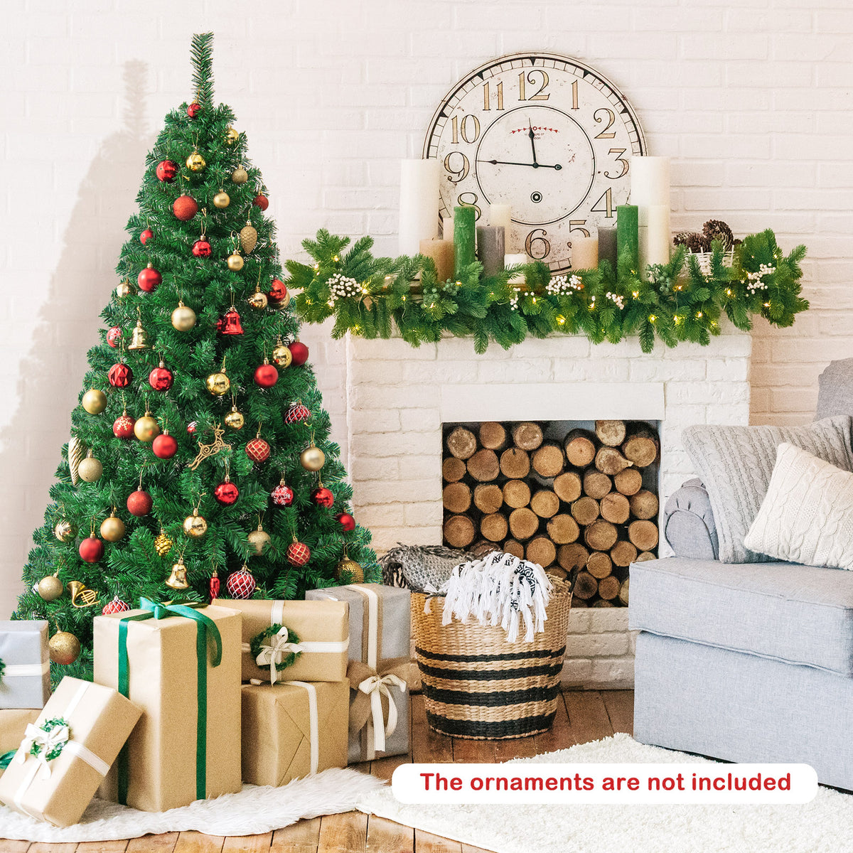 Artificial PVC Hinged Christmas Tree with Solid Metal Stand-6 ft - FINAL SALE