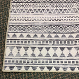 Grey Tribal Banded Washable 2' 6" x 6' Area Rug