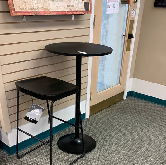 2 Piece Set, 24 Inch Round Bistro Pub Table and bar stool
