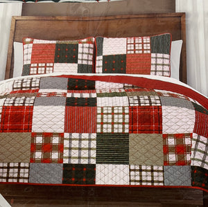 Holiday Plaid Quilt Set, Full/Queen