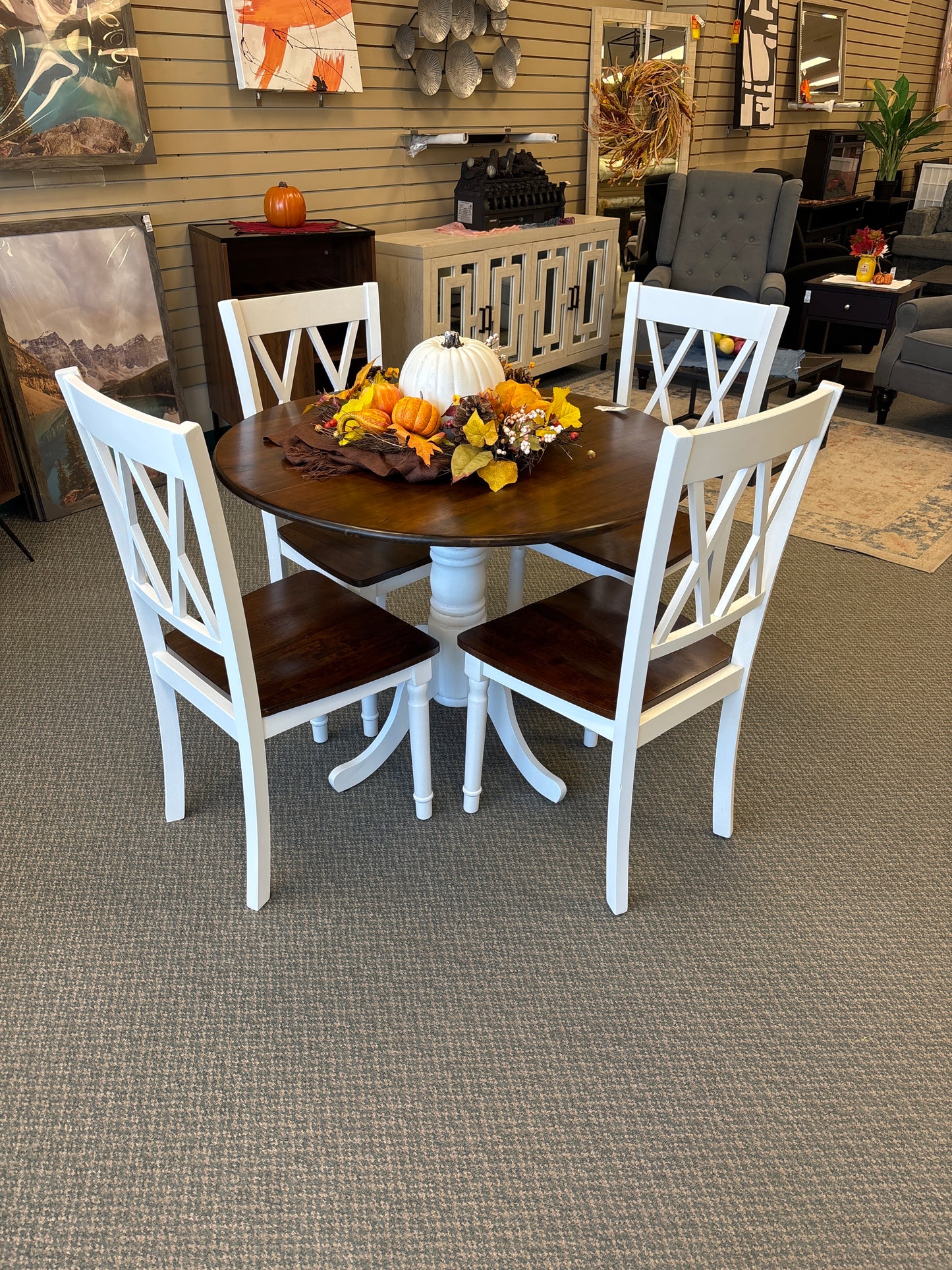 5 Piece farmhouse dining set  Fully Assembled,