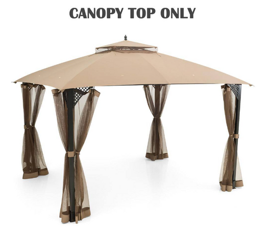 10 ft. x 12 ft. Patio Gazebo Replacement Top Cover 2-Tier Canopy