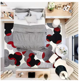 Mickey Mouse Bravo Spheres White/Red 8 ft. x 10 ft. Geometric Indoor Area Rug