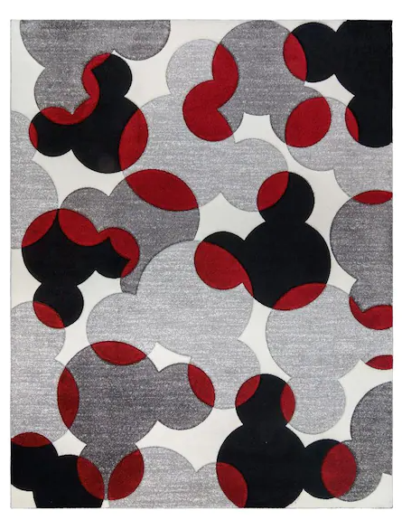 Mickey Mouse Bravo Spheres White/Red 8 ft. x 10 ft. Geometric Indoor Area Rug