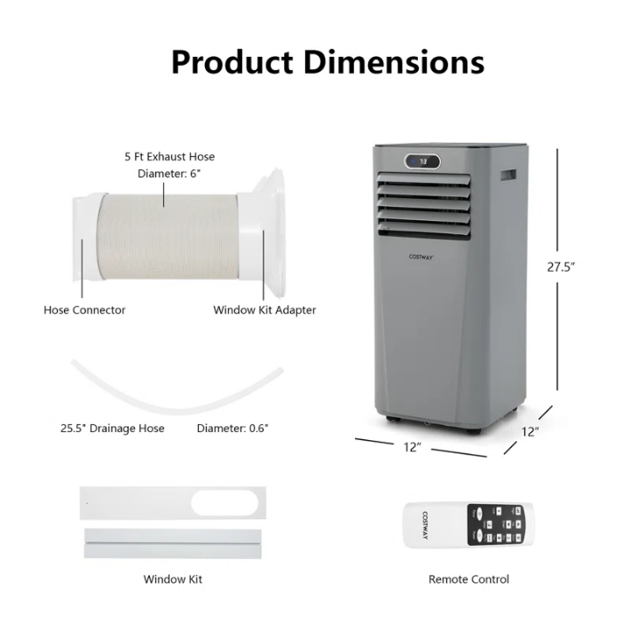 10000 BTU 4-in-1 Portable Air Conditioner, new but missing remote, OURS IS GREY