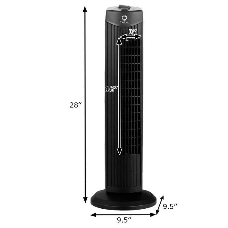 35W 28 Inch Quiet Bladeless Oscillating Tower Fan