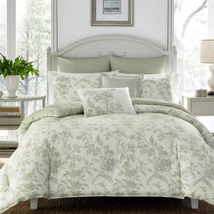 Pastel Green Natalie Comforter Set - Laura Ashley - FULL/QUEEN