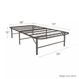 TWIN Metal Platform Bed Foundation - Black