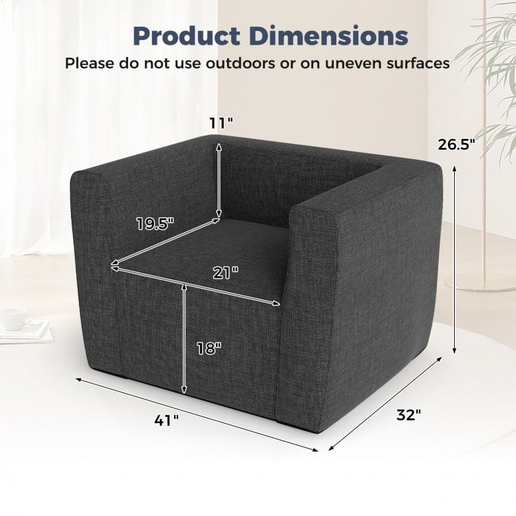 Inflatable Sofa with Detachable Cover and Wide Armrests, indoor/outdoor