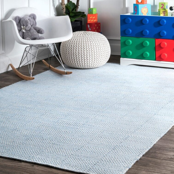 Matthew Handmade Light Blue Rug - 7'6 X 9'6