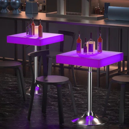 SPECIAL, Miseta LED Light Up Adjustable Height Bar Stool Table 16 Colour