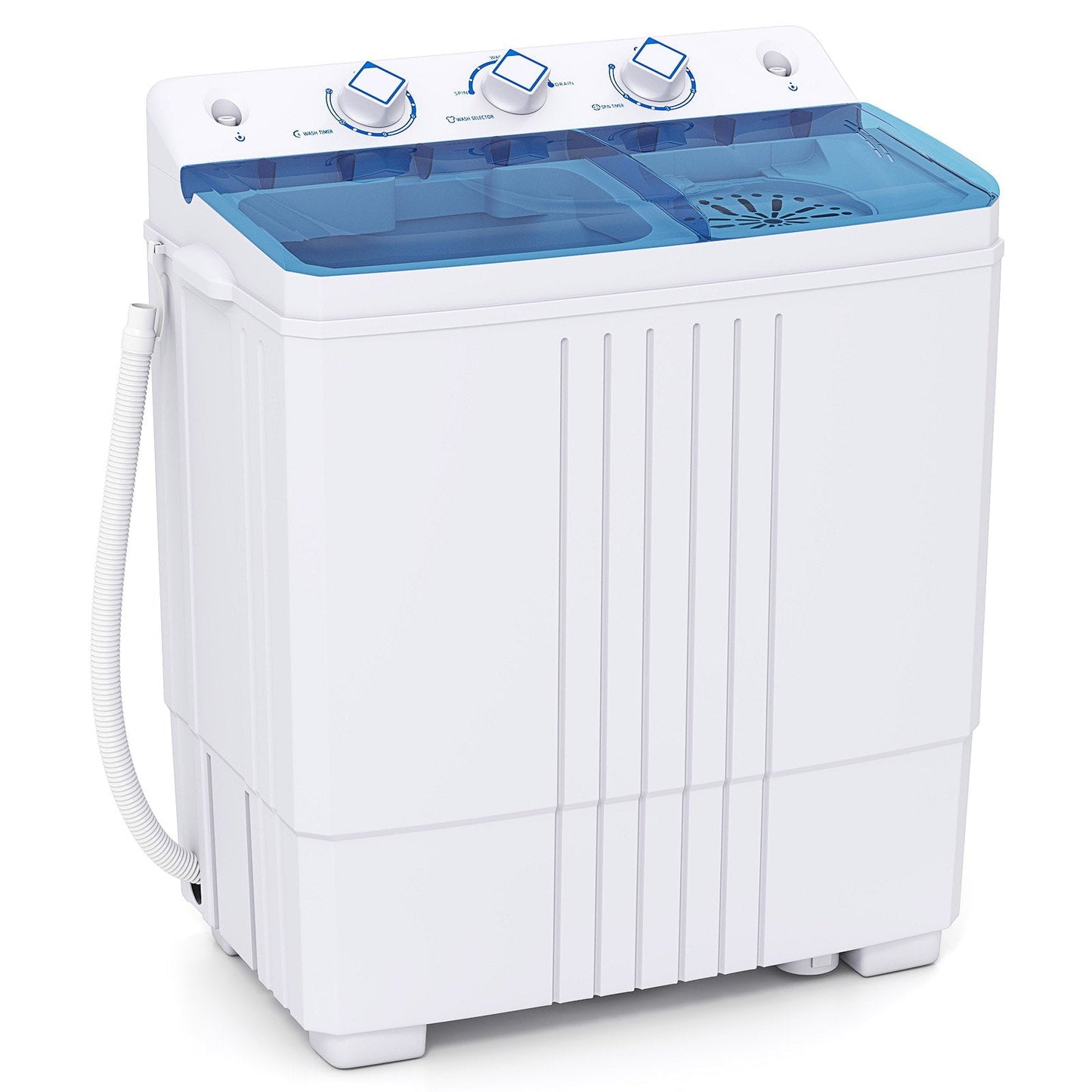 20lbs Portable Washing Machine for Dorms and Apartment (Gravity Drain)-Black
