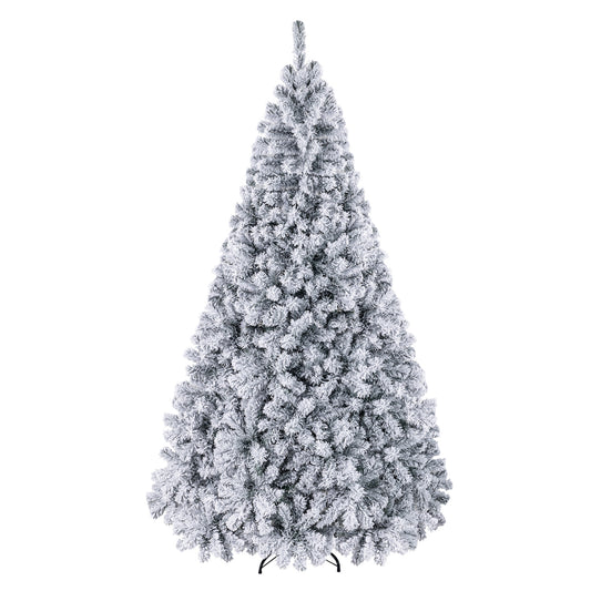 Pre-Lit Premium Snow Flocked Hinged Artificial Christmas Tree-7.5 ft - FINAL SALE